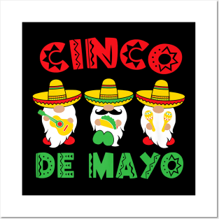Cinco De Mayo Gnome Tacos Mexican Men Women Kids Present Posters and Art
